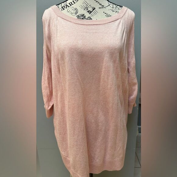 Express cold shoulder braided pink sweater.  Great condition.  Size small - Picture 1 of 4